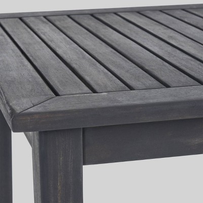 Elegant Acacia Wood Outdoor Bar Table in Dark Gray