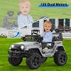12V Kids Electric Ride On Truck, Parental Remote, Spring Suspension, LED Lights, AUX, Black, Ages 3–8 - 4 of 4