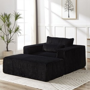 NicBex Couches for Living Room 75"W Corduroy Sponge Sofa Lounge Chair Fluffy Modern Sleeper Chair with Removable Footrest for Bedroom - 1 of 4