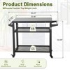 DOMETOUR 3-Shelf Outdoor Grill Cart Table with Wheels, Pizza Oven & Food Prep Table, Blackstone Griddle Stand with Propane Tank Hook - 2 of 4
