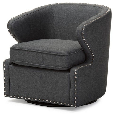 Finley Mid Century Modern Fabric Upholstered Swivel Armchair