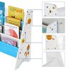 SONGMICS Kids Bookcase Book Organizer with Anti-Tip Kit Storage Shelf for Children's Room Playroom School White Blue and Gray - 3 of 4
