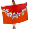 LA LEELA Women's Bikini Beach Wrap Swimwear Cover up Skirt Bathing suit Summer Wraps Sarong Swimsuits for Women One Size Red, Floral - 2 of 4