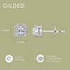 Gilded Lab-Grown Diamond Sterling Silver & 14KT Yellow Gold-Plated Silver Stud Earrings for Women, Cushion Halo Shaped, 1/4, 1/2, 1 Carat Total Weight - 4 of 4