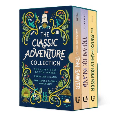 Classic Adventure Collection Boxed Set - (Children's Signature Editions) by  Mark Twain & Robert Louis Stevenson & Johann David Wyss (Hardcover)