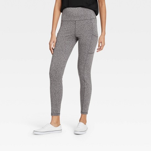 Women's High Waisted Stash Pocket Leggings - A New Day™ Gray Xl : Target