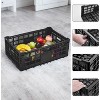 Black Collapsible Plastic Milk Crate - Foldable Storage Box - 2 of 4