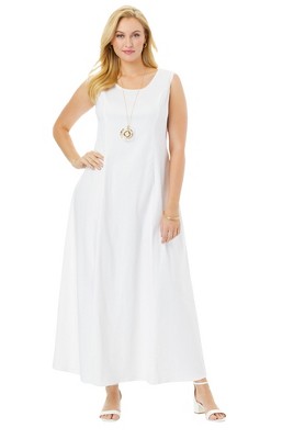 Jessica London Women's Plus Size Denim Maxi Dress, 22 - White : Target
