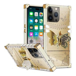 Entronix Case Compatible with iPhone 14 Pro Max - [Rectangular] Luxury Butterfly Grip Stand - 1 of 4