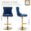 QingMoon Swivel Bar Stools Set of 2, Adjustable Barstools, Velvet Tufted Counter Height Chairs with Nailhead Trim for Kitchen Island, Home Pub - 4 of 4