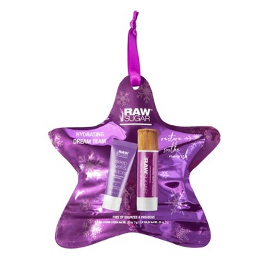 Raw Sugar Ornament Sleep Well & Restore Melatonin Lotion & Lip Balm Pineapple + Maqui Berry + Coconut - 2pk