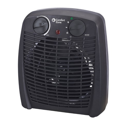 House Fan and Portable Space Heater Combo, Black – Comfort Zone