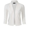 Women’s 3/4 Sleeve Cropped Cardigan Sweaters Open Front Knit Short Bolero Shrugs - 2 of 4