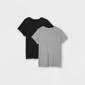 Women's Short Sleeve Ribbed 2pk Bundle T-Shirt - A New Day™ - 1 of 3