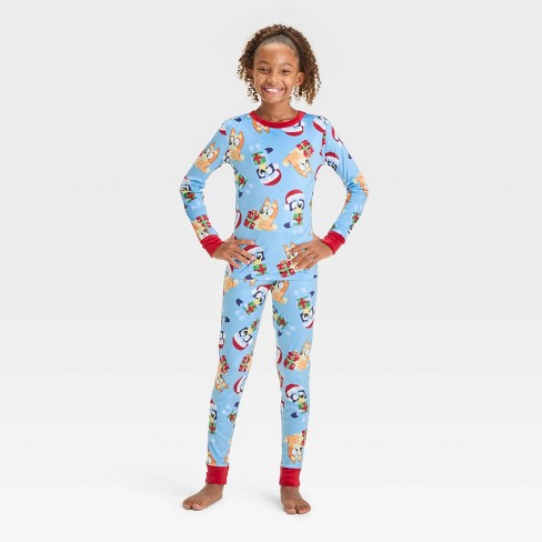 Kids Christmas Bluey Bingo 2pc Snug Fit Pajama Set Blue Target