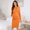 Women's Casual Maternity Dress Knee Length Pocket Nursing Breastfeeding Pullover Hoodie Dress - 2 of 4