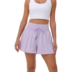 Clotth 2-In-1 High Waisted Athletic Shorts For Women – Gym, Yoga, Running, Golf ,Tennis With Pockets Comfy Flowery Skort For Lounge, Beach - 1 of 4