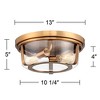 Possini Euro Design Angeline Modern Ceiling Light Flush Mount Fixture 13" Wide Warm Brass 2-Light Clear Glass for Bedroom Living Room Bathroom Hallway - 4 of 4