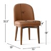 Modern Dining Chairs Set of 6, Upholstered Accent Side Chairs with Double Cushion Seat and Walnut-Finish Solid Wood Legs-Tanpinhause - 3 of 4