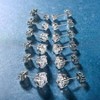 18K White Gold Plated 4 Pong Round Clear Cubic Zirconia Stud Earring Pack of 6 Pairs 6 Pairs - 4 of 4