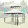 10x10 Ft Outdoor Patio Gazebo Replacement Canopy,Double Tiered Gazebo Tent Roof Top Cover Only wavy border(Frame Not Include)-Red - 4 of 4