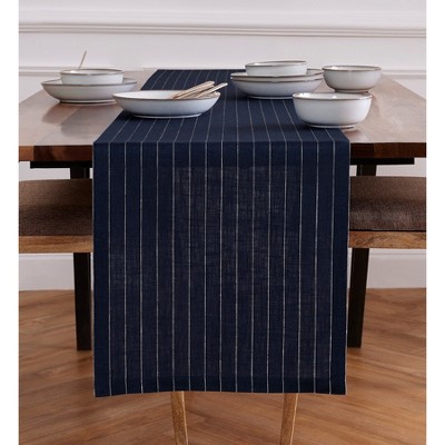 Solino Home Linen Striped Table Runner | Pinstripe
