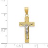 Black Bow Jewelry 14k Two Tone Gold Diamond-cut Crucifix Cross Pendant - 4 of 4
