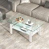 QingMoon 2-Tier Coffee Table Tempered Glass Top with Metal Legs Modern Small Coffee Tables for Livingroom - 4 of 4