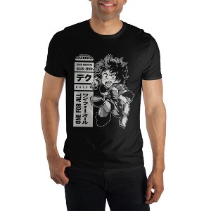 My Hero Academia Character Anime Cartoon Mens Black Graphic Tee Shirt - 1 of 3