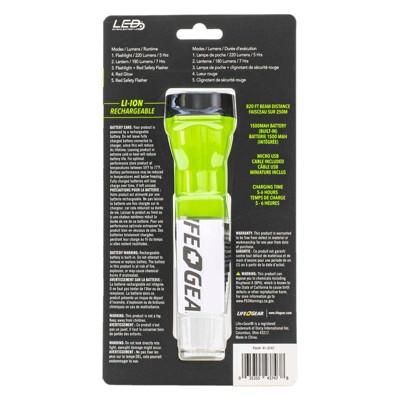 Lime Green ABS Plastic Rechargeable LED Flashlight Power Bank