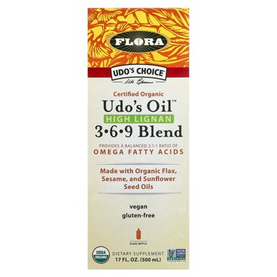 Flora Udo's Choice, Certified Organic Udo's Oil, High Lignan 3-6-9 Blend, 17 fl oz (500 ml)