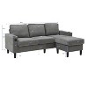 QingMoon L Shaped 3-seat Sectional Sofa, with Storage Ottoman & USB Charging, Side Pockage Sectional Sofas Couch, for Living Room - 3 of 4