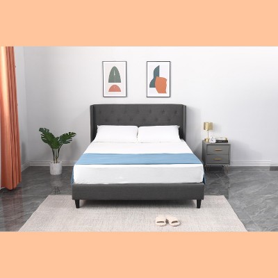 Modern and Contemporary Fabric Upholstered  Platform Bed