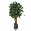 Nearly Natural 57-in Sakaki Artificial Tree in Ribbed Metal Planter - 2 of 3