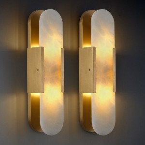 CityFurn Alabaster Wall Sconces Modern Bathroom Vanity Light (Set of 2) - 1 of 2