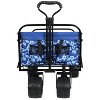 Kumasinova Collapsible Utility Wagon with 7" All-Terrain 360° Wheels,440lbs Collapsible Beach Wagon Cart for Camping,Garden,Sports,Blue Flower - 2 of 4