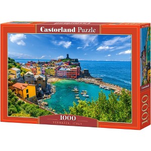 1000 Piece Jigsaw Puzzle, Vernazza, Cinque Terre, Italy, Mediterranean coast, Fishing boats, Adult Puzzle, Castorland C-105298-2 - 1 of 4