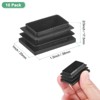 Unique Bargains Chair Leg Bar Stool Plastic Rectangle Hole Tubing End Plug Caps Black - 3 of 4