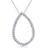 Pompeii3 1ct Pear Shape Diamond Pendant 14k White Gold 18" Chain - 2 of 3