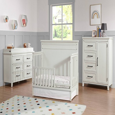 Ellison Rustic White Wood Baby Changing Topper