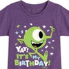 Girls' - Disney - Mike Yay It's My Birthday Fitted Short Sleeve Graphic T-Shirt - 2 of 4