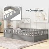 CAVINAS Twin Size Floor Bed with Super High Security Barrier and Door, Wooden Children's Floor Bed Frame - 3 of 4