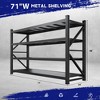 Mlezan Heavy Duty Shelves: 3000/5000 LBS Capacity, Black Metal Adjustable Storage for Garage or Warehouse. 48"W/71"W Industrial Shelving Unit. - 2 of 4
