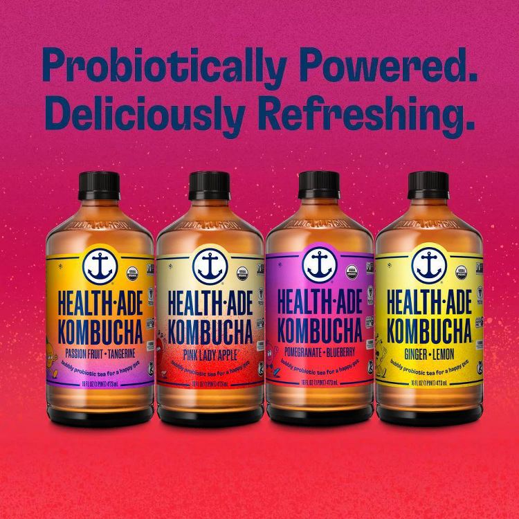 Health-Ade Organic Vegan Pomegranate Kombucha - 16 fl oz, 4 of 9