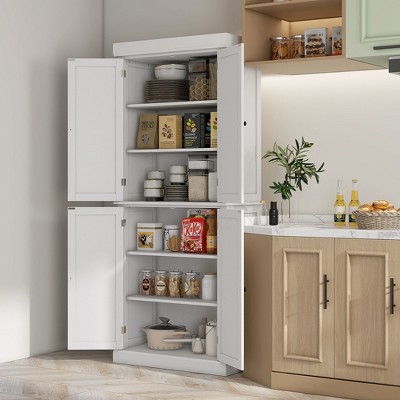 NicBex Buffet Cabinet with Storage 72.5" Freestanding Kitchen Pantry Floor Sideboard Cabinet with Adjustable Shelves for Living Room