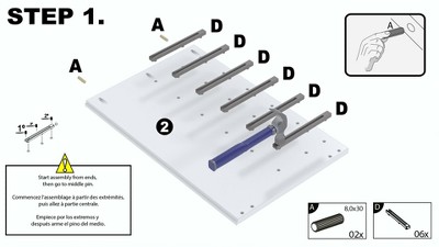 Cary Black Pine Wood Six Drawer Rolling Storage Cart