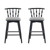 Set of 2 Wooden Bar Stools with Upholstered Padded Seat & Slat Back,29" for Kitchen Island or Home Bar-Baofuwish - 3 of 4