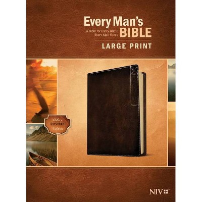 Every Man's Bible Niv, Large Print, Deluxe Explorer Edition (Leatherlike, Rustic Brown) - (Leather Bound)