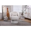 CAVINAS Fabric Swivel Chair, Accent Chair with Hidden 360° Swivel Base, Round Barrel Chair, Armchair for Living Room Bedroom - 3 of 4