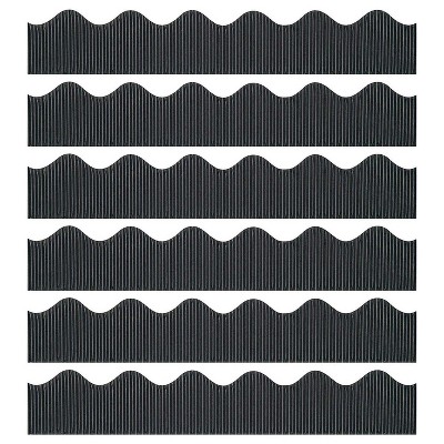 Bordette 50' x 2-1/4" Scalloped Border Black 6 Rolls (PAC37306-6)
